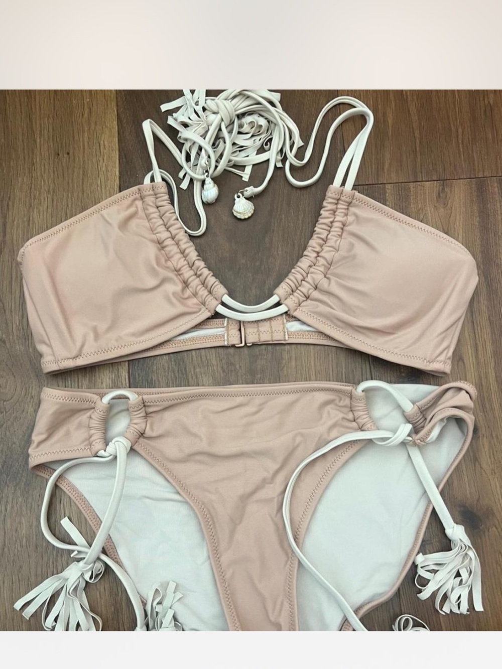 aerie NWOT Nude tassel bikini set